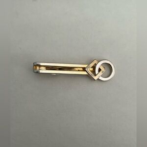 Vintage two tone tie clip tie bar signed “swank”